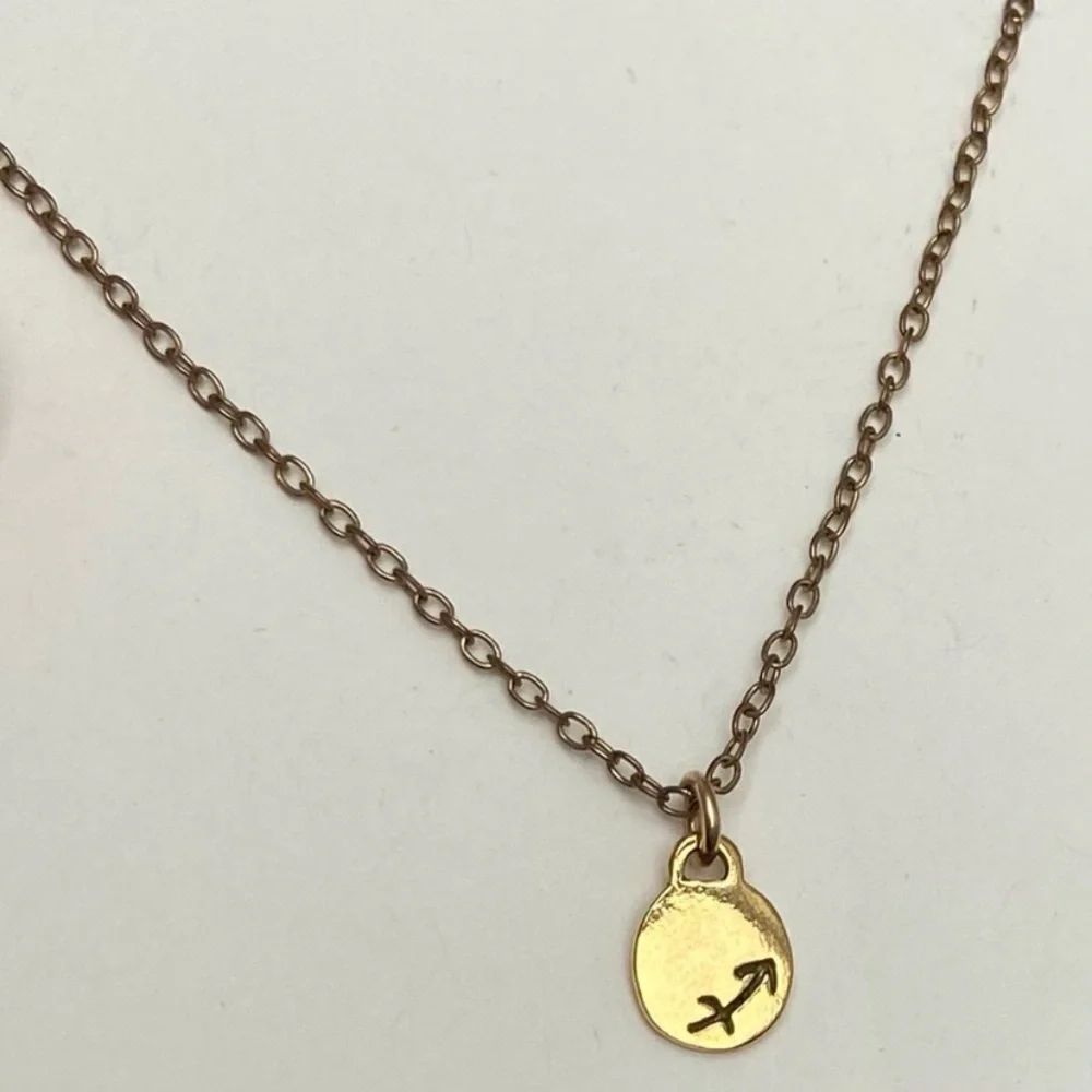 Gorjana Gold Necklace Arrow Sagittarius - 18k gold-plated 16.5" Shopbop Like New - Picture 1 of 9